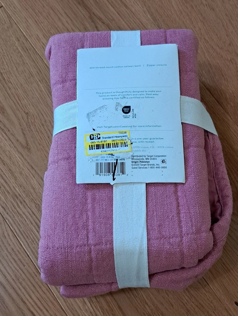 Casaluna Linen Quilted Cotton Pillow Sham in Dusty Rose Standard (1)
